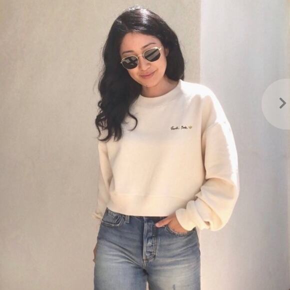 Boyish Cream Earth Babe Cropped Sweatshirt NWOT Small - Picture 3 of 14